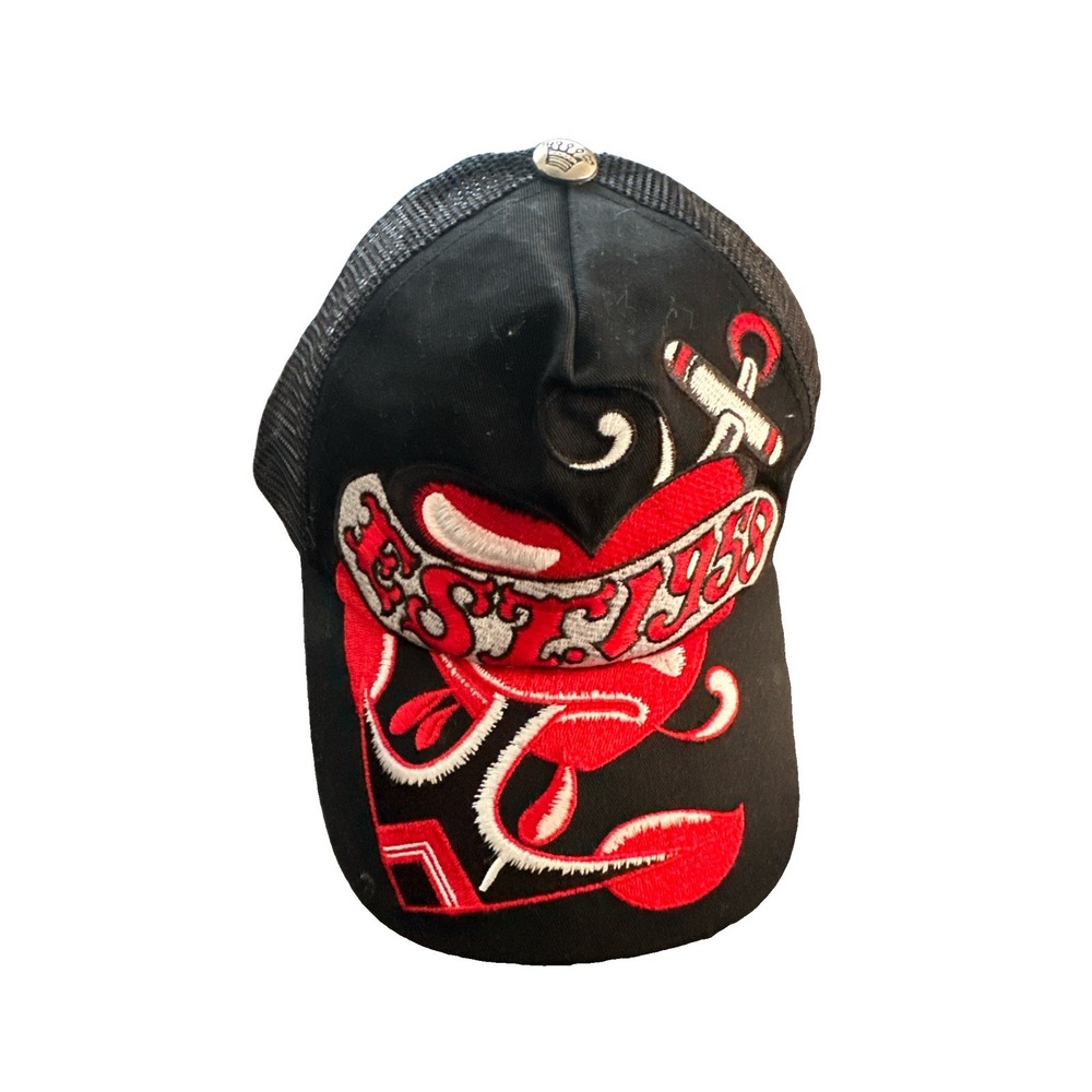 Christian Audigier Ed Hardy Ratto Embroidered Y2K Trucker Hat